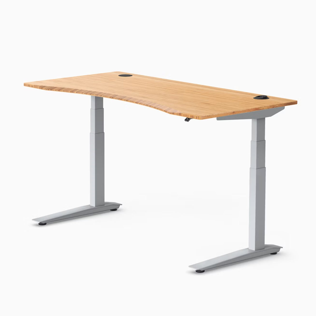 Jarvis Bamboo Standing Desk, Contour, Silver, 3 Stage Height