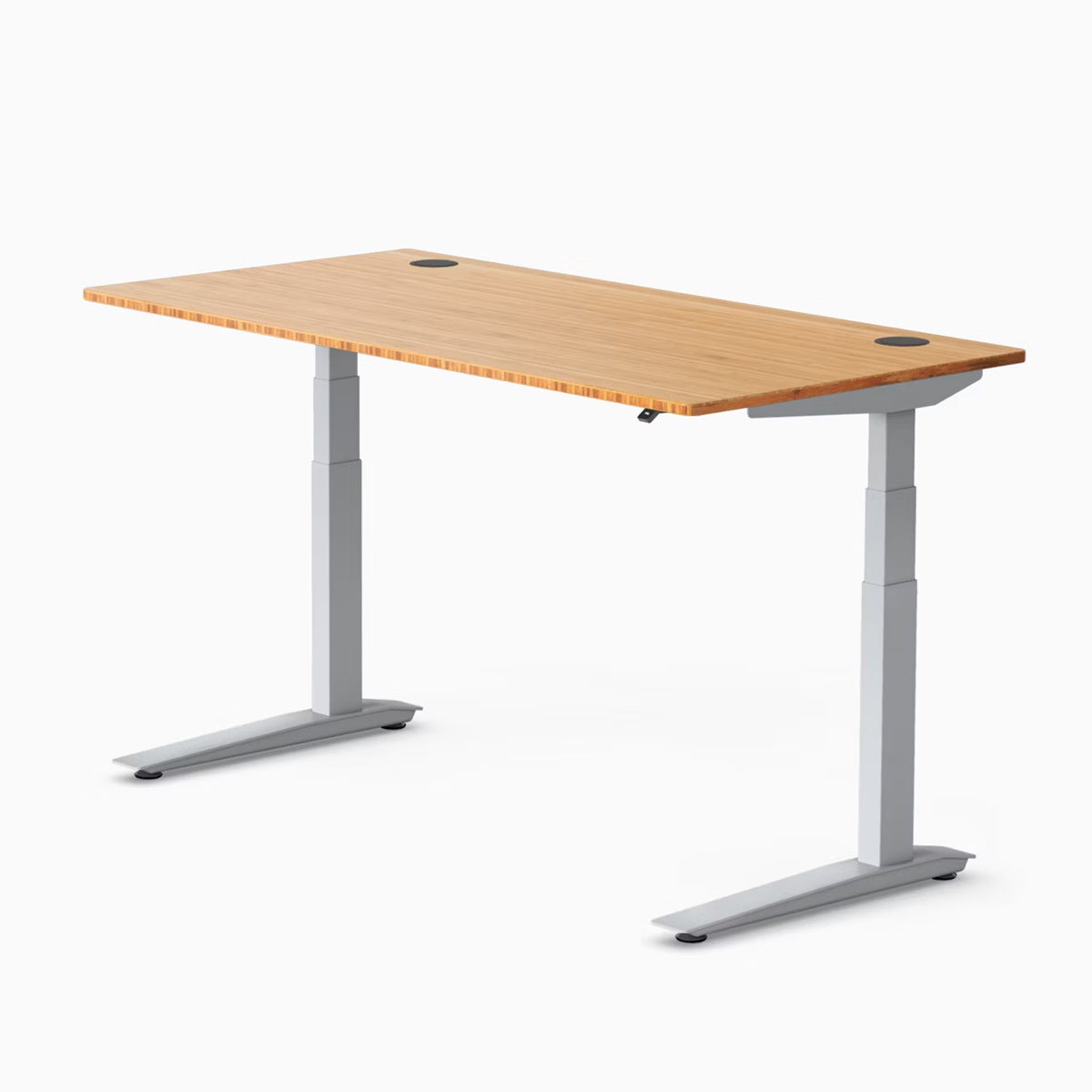 Jarvis Bamboo Standing Desk, Rectangle, Silver, 3 Stage Height