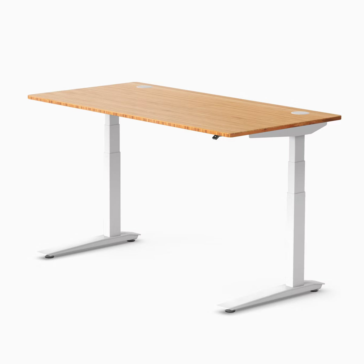 Jarvis Bamboo Standing Desk, Rectangle, White, 3 Stage Height