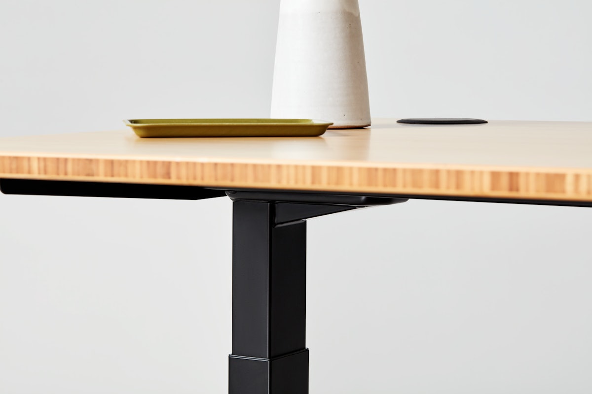 Jarvis Bamboo Standing Desk, Contour, Black, 3 Stage Height