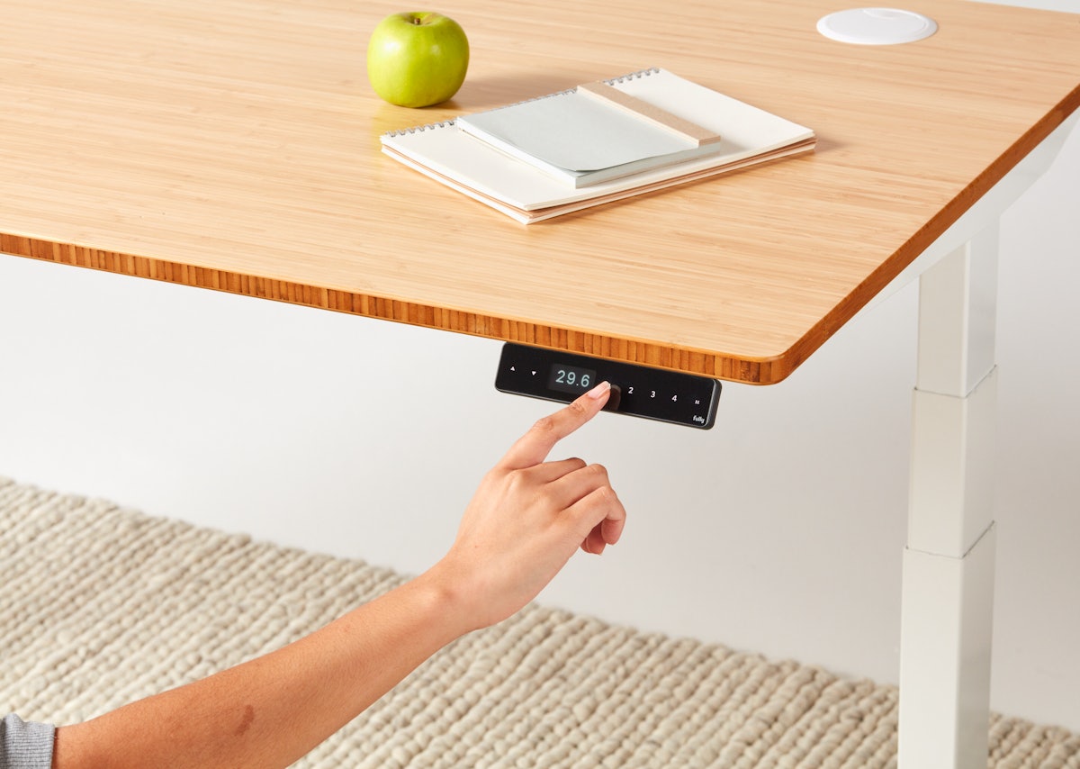 Jarvis Bamboo Standing Desk, Contour, Black, 3 Stage Height