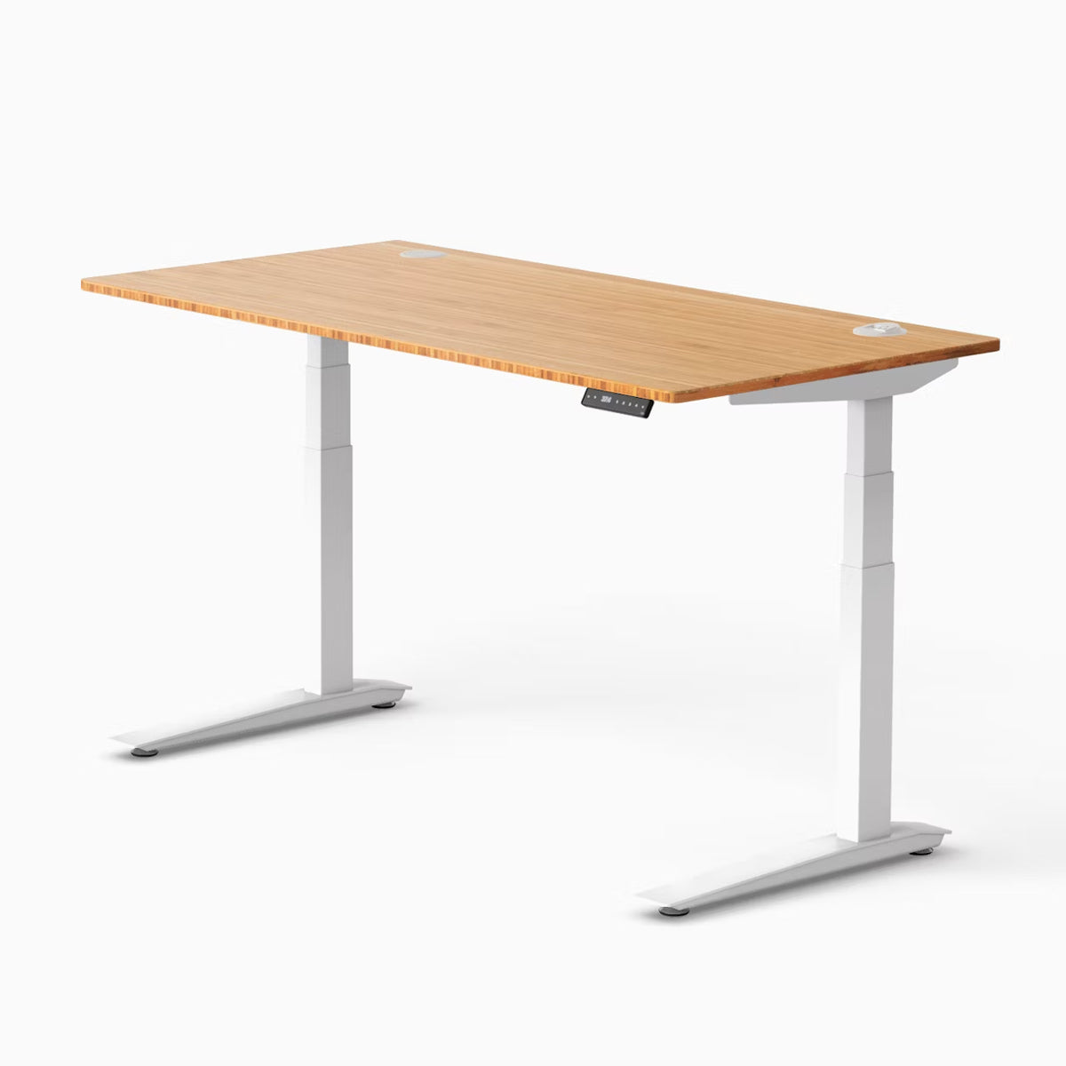 Jarvis Bamboo Standing Desk, Rectangle, White, 3 Stage Height