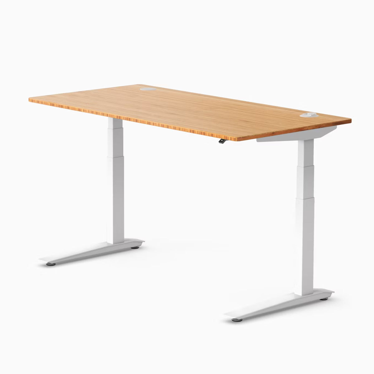 Jarvis Bamboo Standing Desk, Rectangle, White, 3 Stage Height