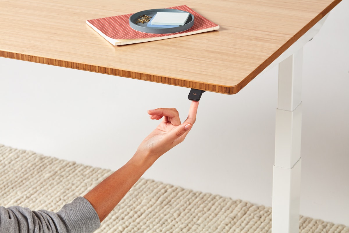 Jarvis Bamboo Standing Desk, Rectangle, Black, 3 Stage Height